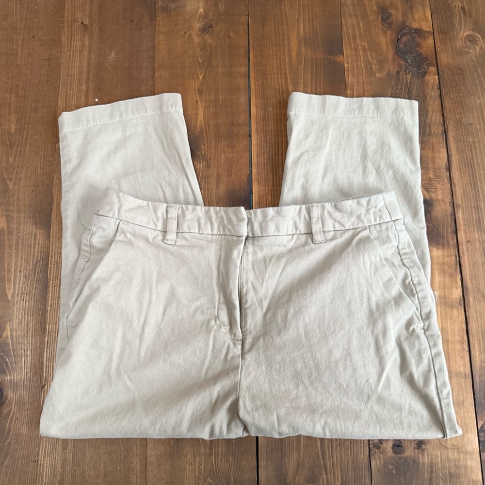 Laura Scott Cropped Khaki Chinos